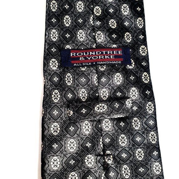 Roundtree Yorke Mens Necktie Tie Designer Vintage Accessory Work Office Dad Gift - Picture 4 of 5